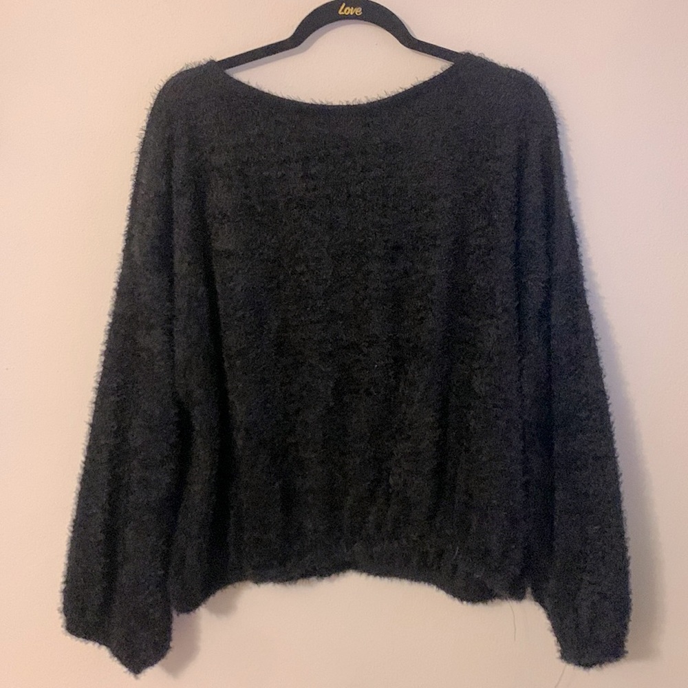 Jennifer Lopez Black Bubble Sleeve Sweater Size XXL